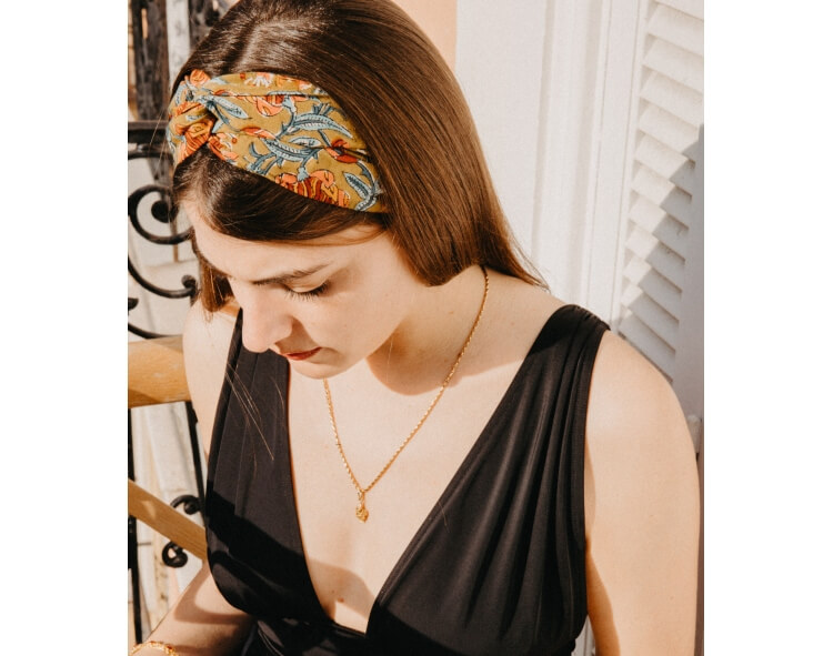 Bandeau cheveux coton - olive