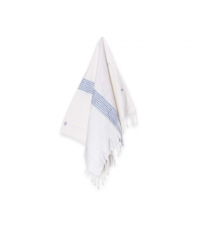 Serviette main Jamdani - bleue