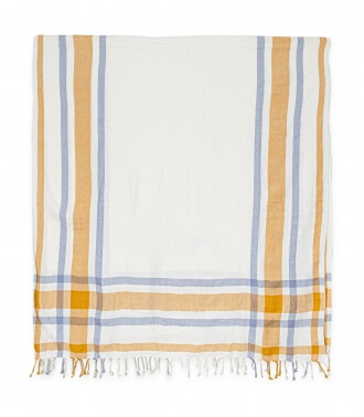 Beach towel 39x79 inches - blue and mustard
