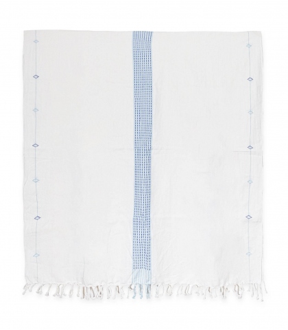Beach towel Jamdani 39x79 inches - blue