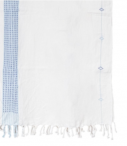 Jamdani blue towel 39x79 inches
