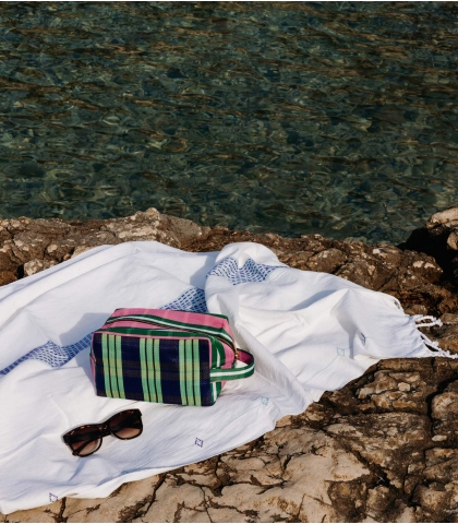 Fouta plage 100x200 cm - bleue