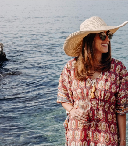 Pranjal, Beach dress in pink - free size