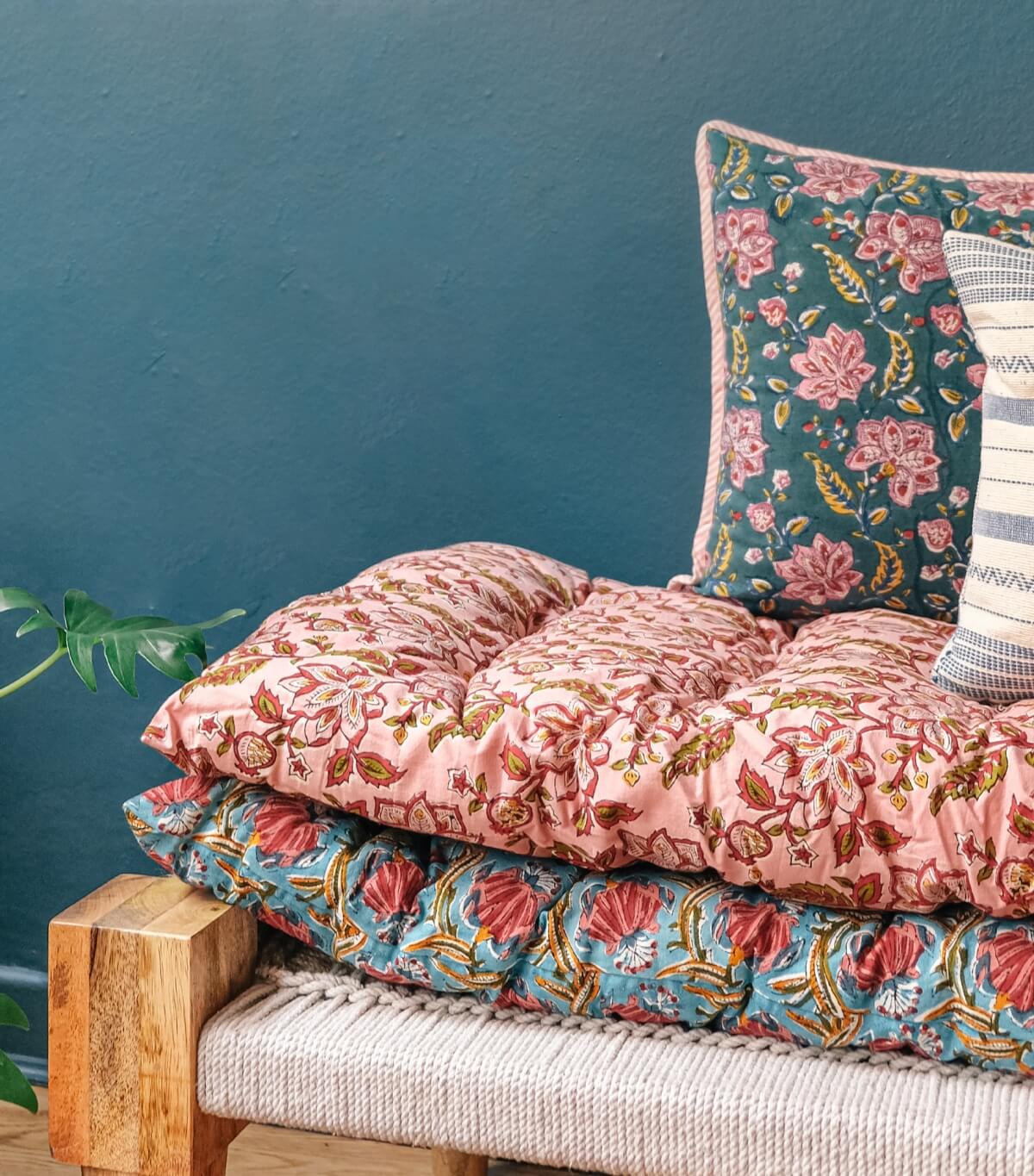 Matelas indien Rang rose pâle