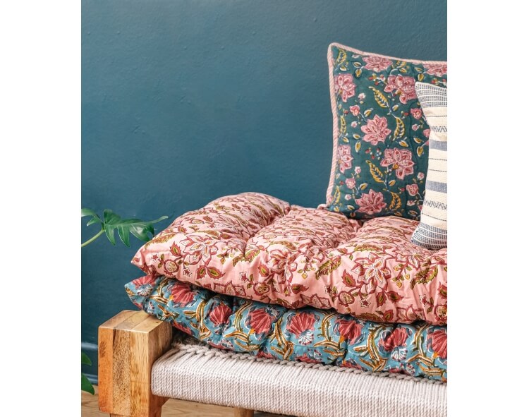 Matelas indien Rang rose pâle