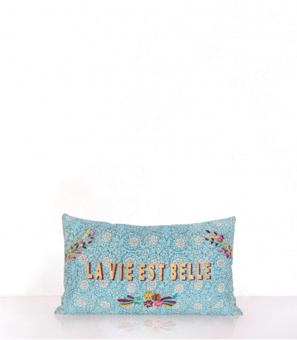 Bana LVB Housse de coussin bleu clair