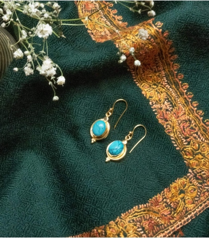 Indian earrings with turquoise