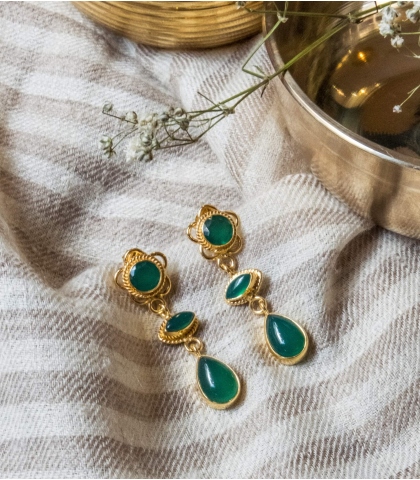 Pendantes onyx vert