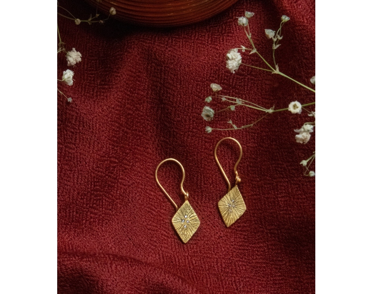 Zirconium gold plated earrings