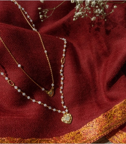 Collier pierre de lune et topaze bleue