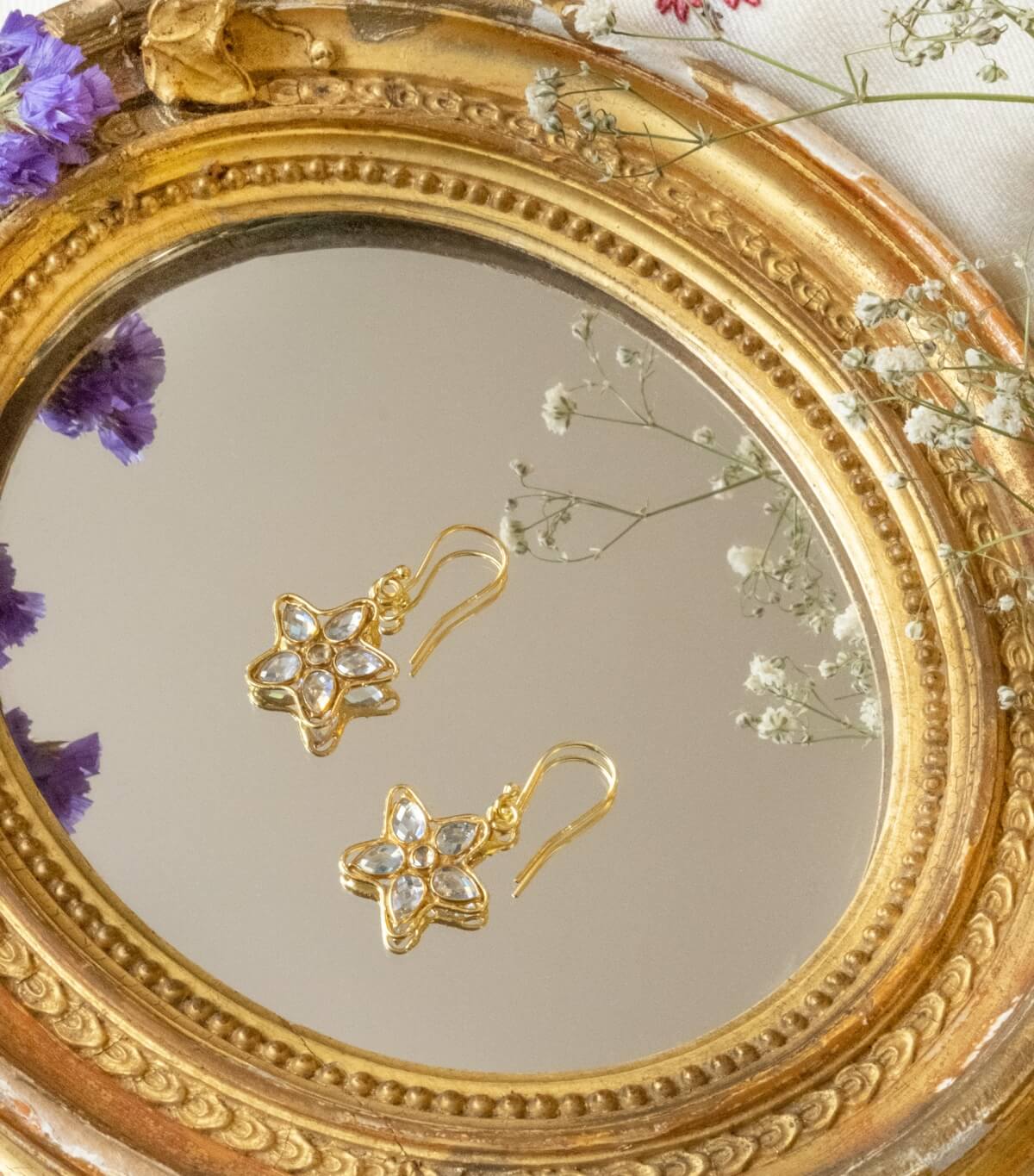 Indian earrings with crystal