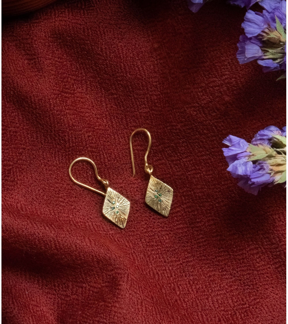 Boucles d'oreilles émeraude