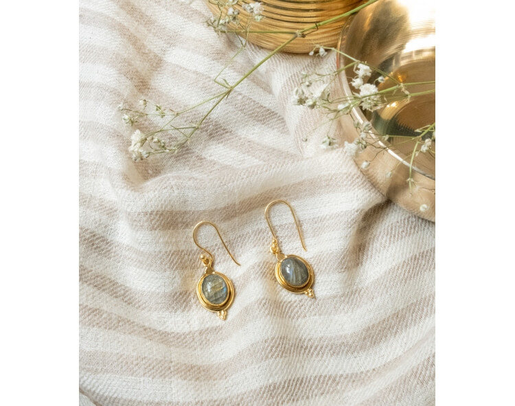 Boucles d'oreilles labradorite