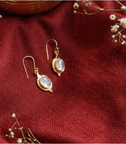 Indian earrings with moonstone