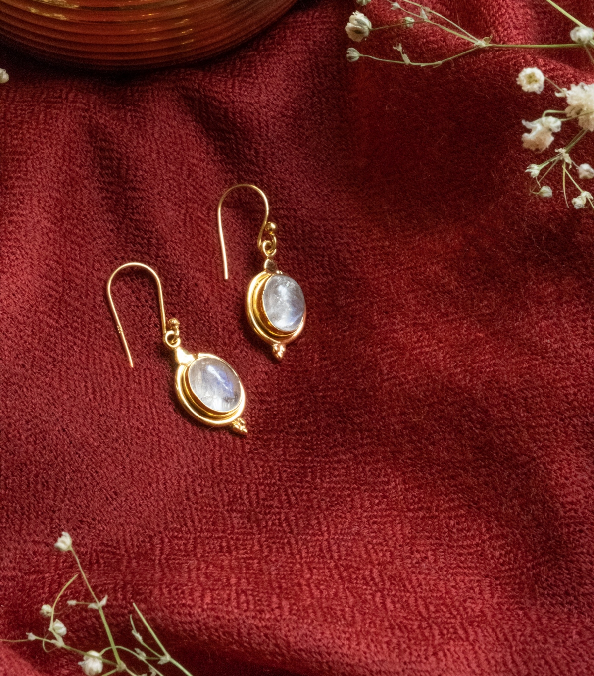Indian earrings with moonstone