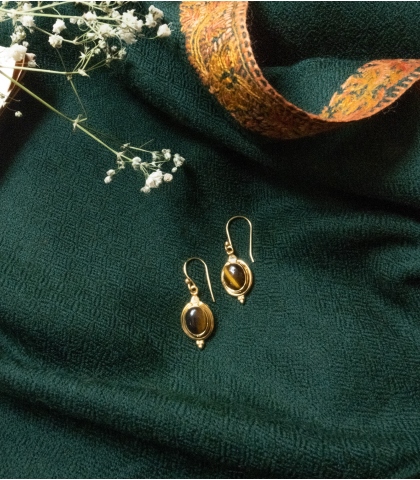 Boucles d'oreilles oeil de tigre