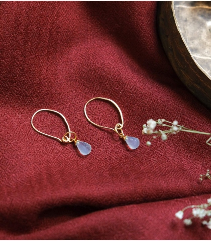 Dormeuses aqua chalcedony