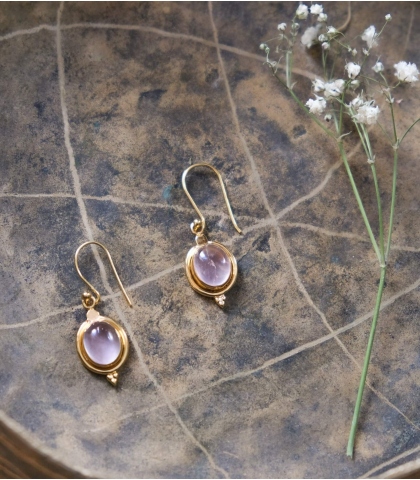 Pink quartz earrings
