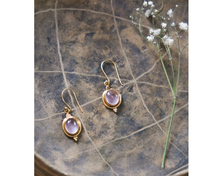 Boucles d'oreilles quartz rose