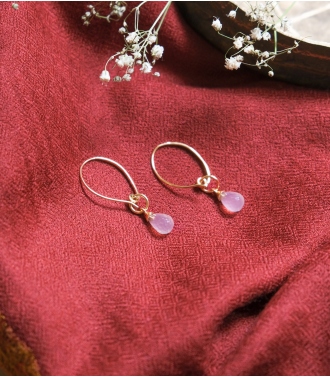 Chalcedony pink earrings