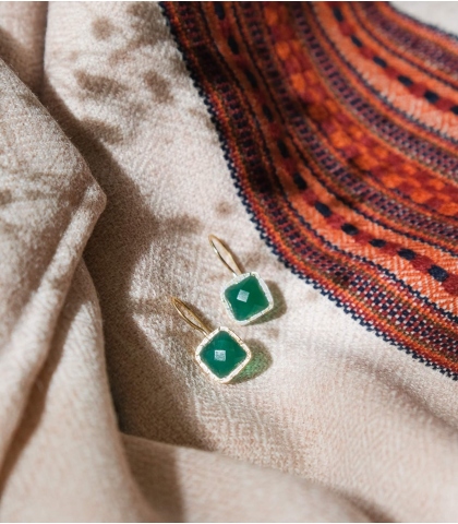 Green onyx earrings