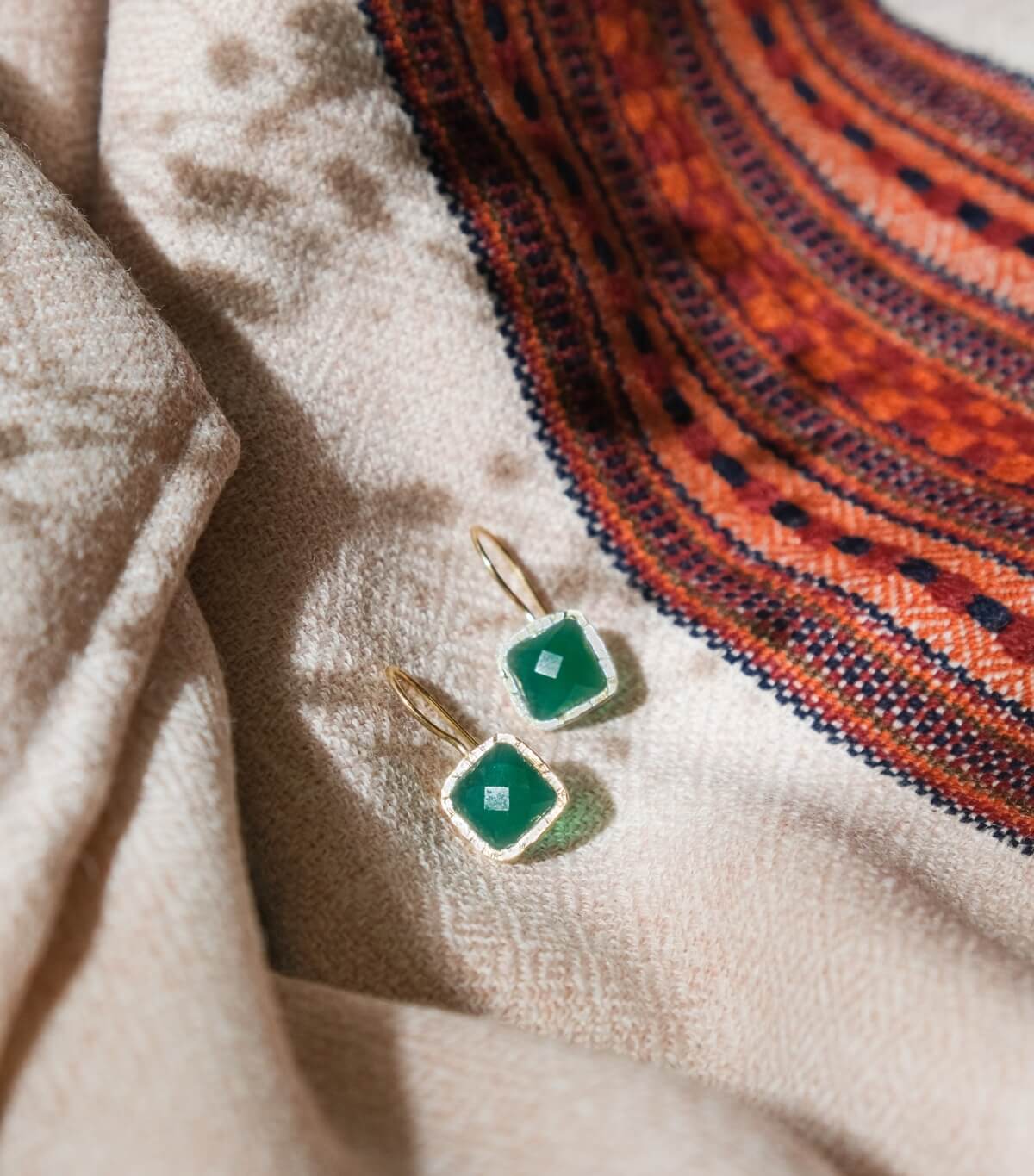 Green onyx earrings