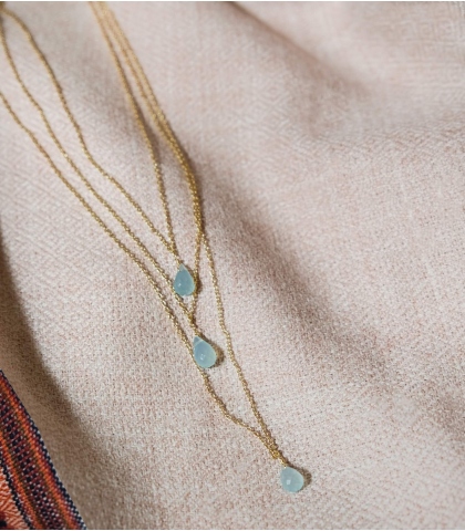 Collier aqua chalcedony