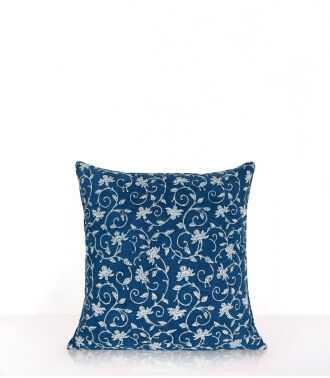 Square cushion cover 16x16 inches - indigo blue