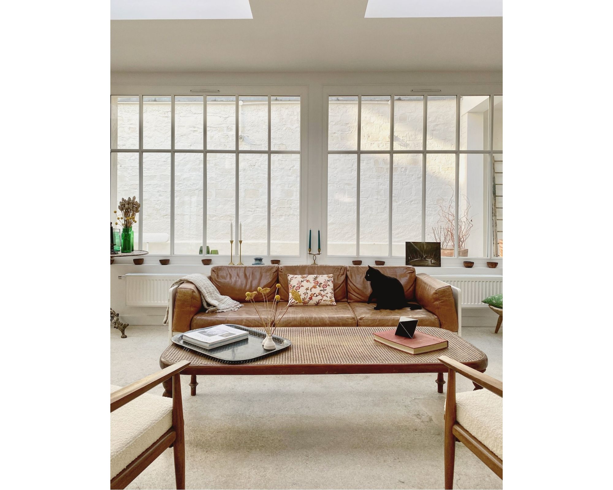 leather sofa and other decorative elements