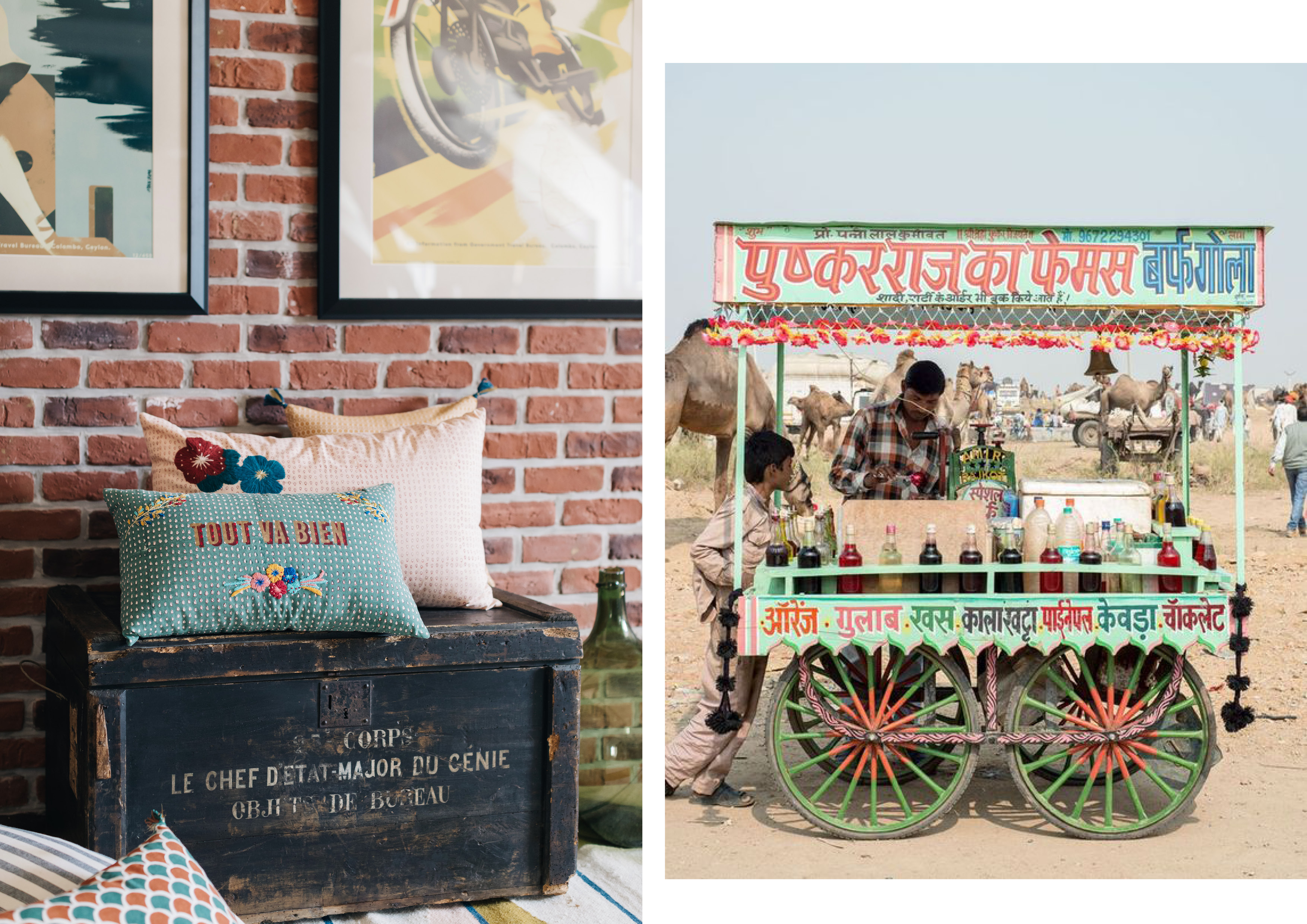 cushion jamini and indian street vendor