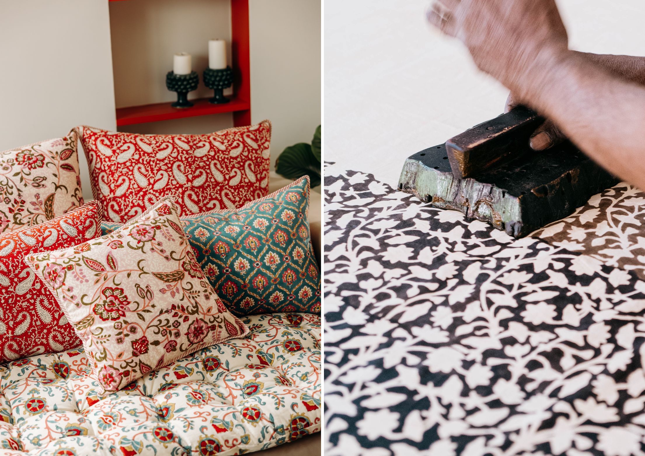 Jamini cushions, Blockprint Jamini