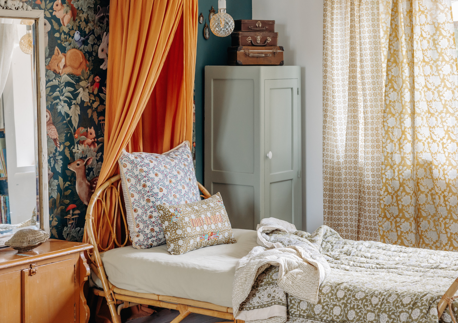 Housse de coussin Anima, édredon indien Banna