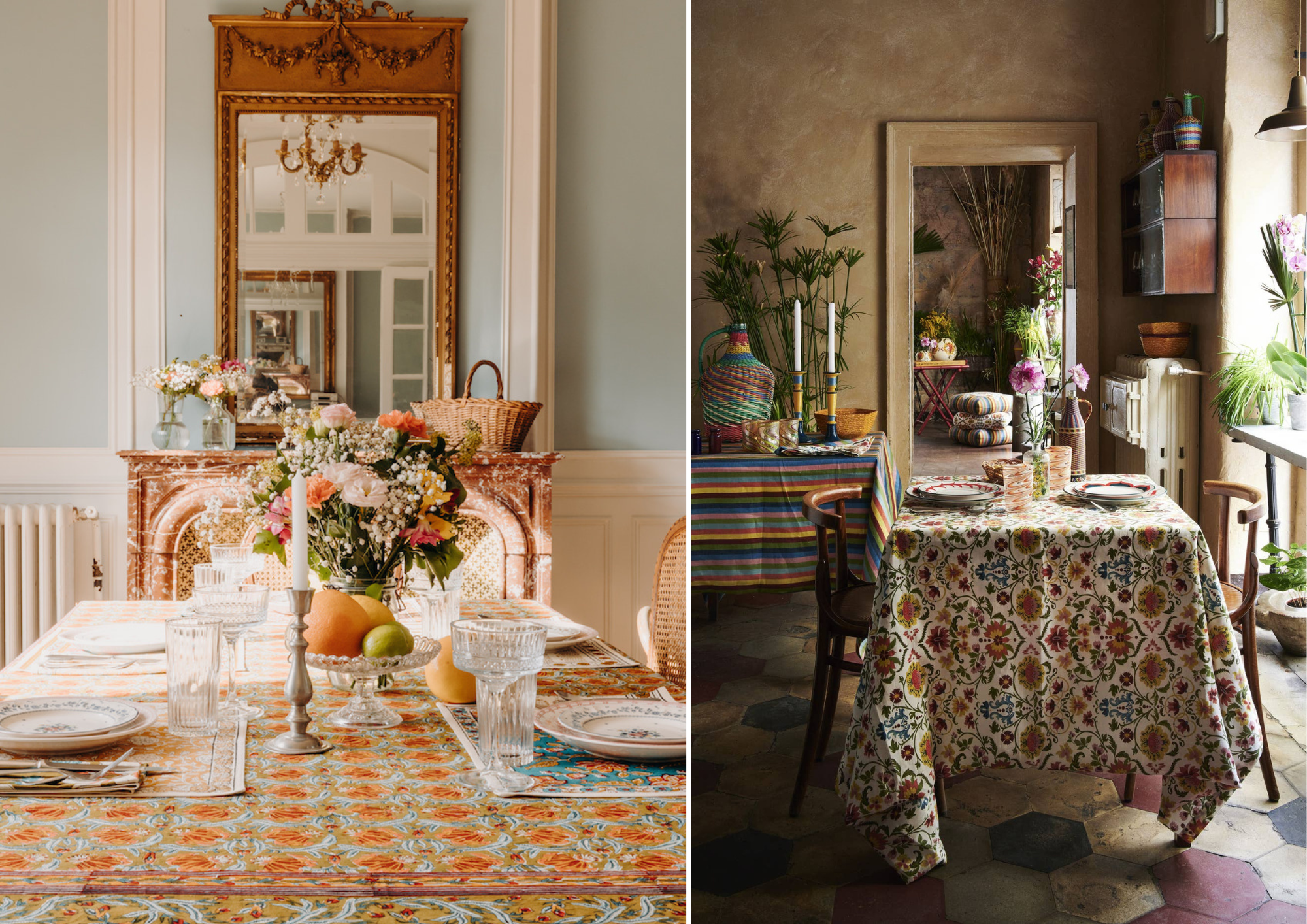 Bohemian chic table decoration inspiration, Jamini table linen