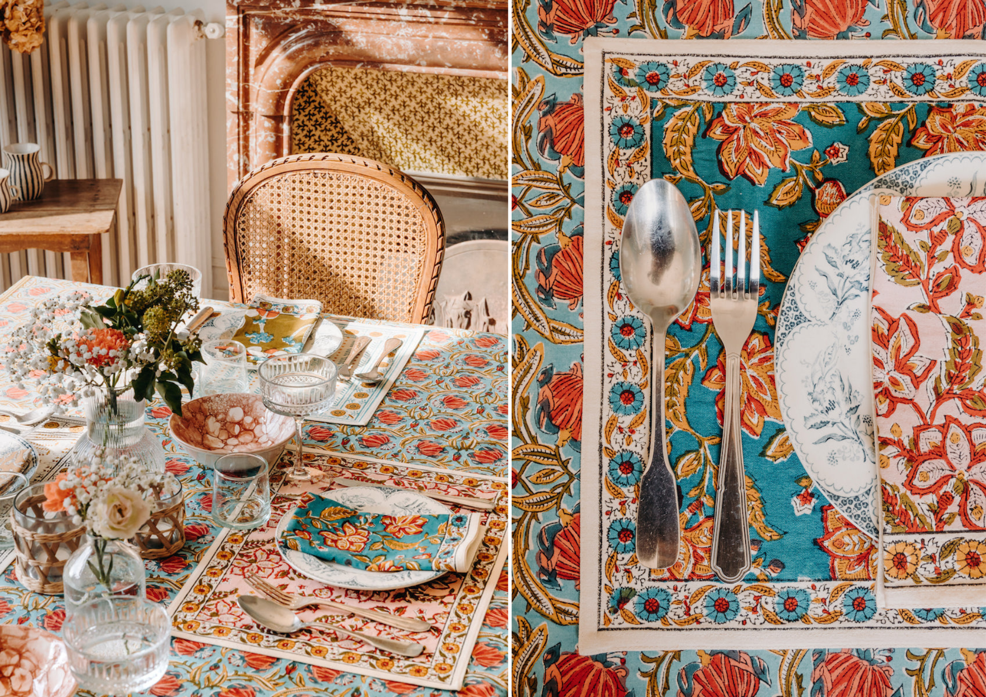 Bohemian placemats and napkins by Jamini