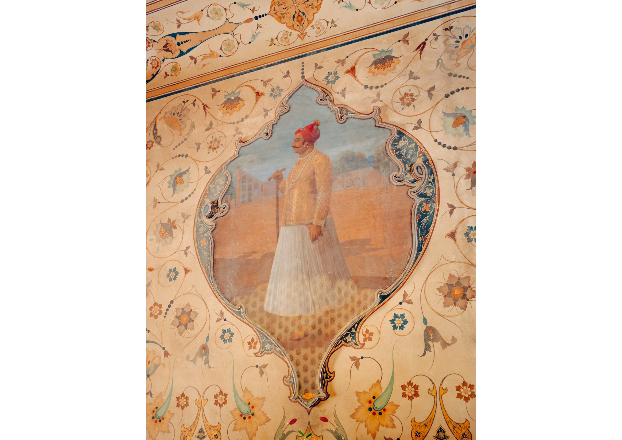 Indian painting on palace wall, India