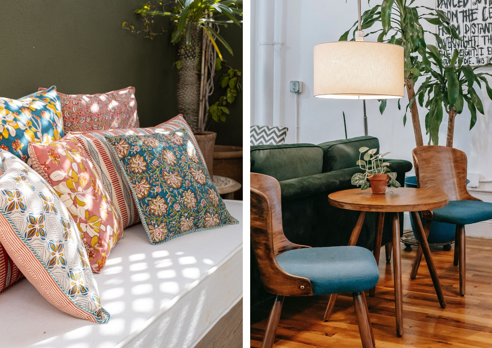 Hand printed pillows