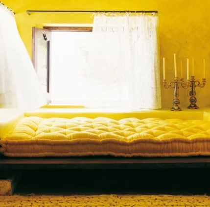 decoration of houses with yellow walls