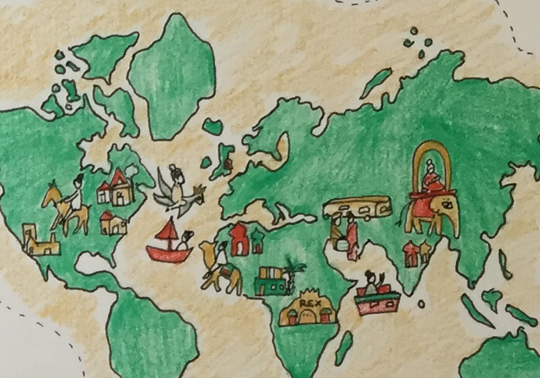 world map drawing