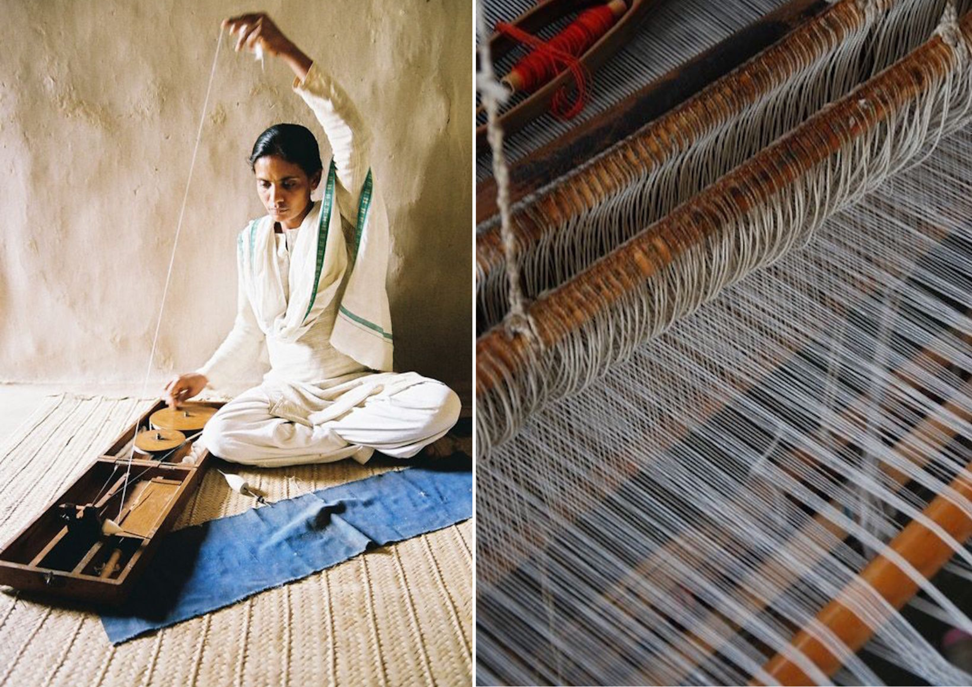 cotton prepared on bobbins