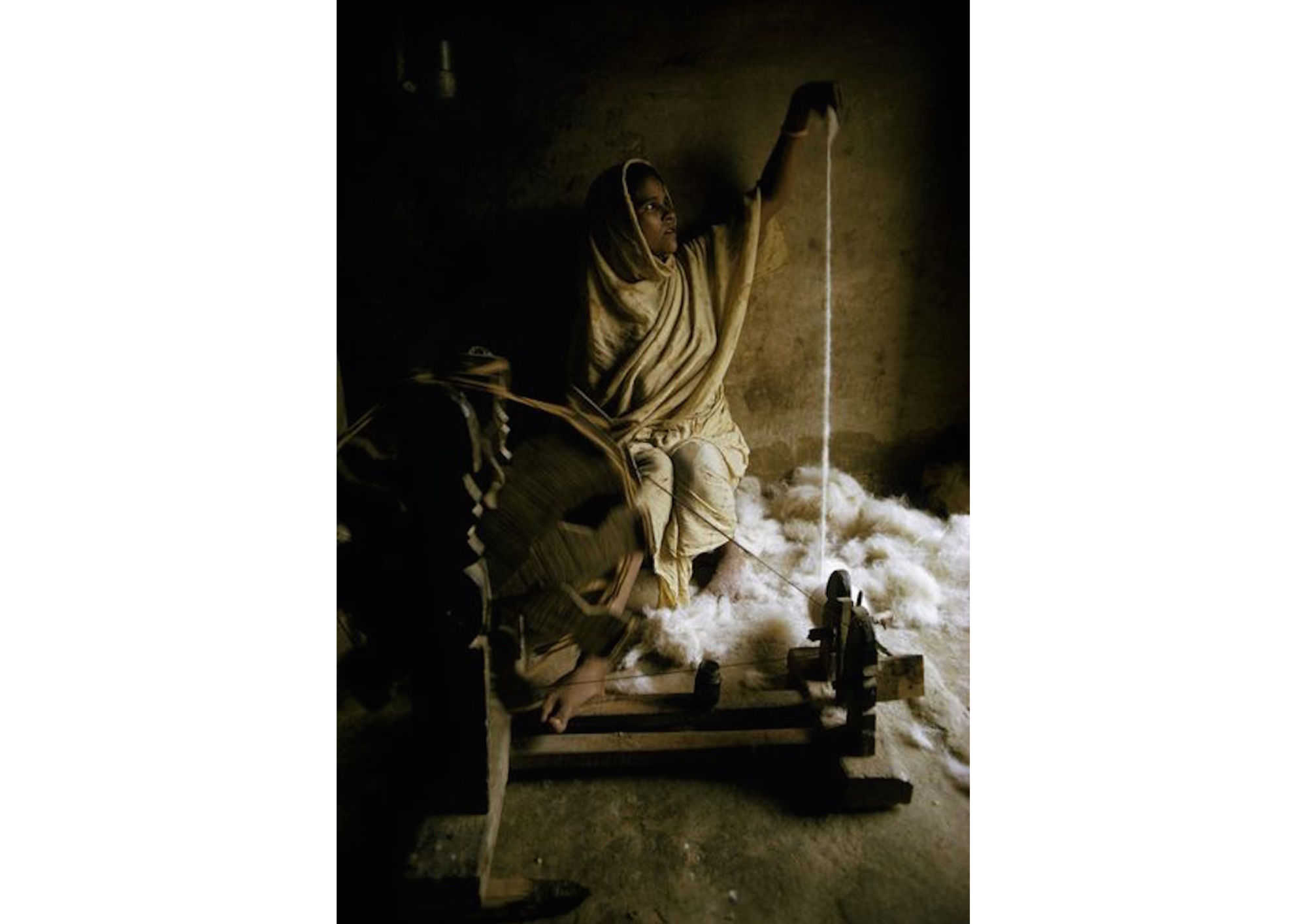 cotton prepared on bobbins