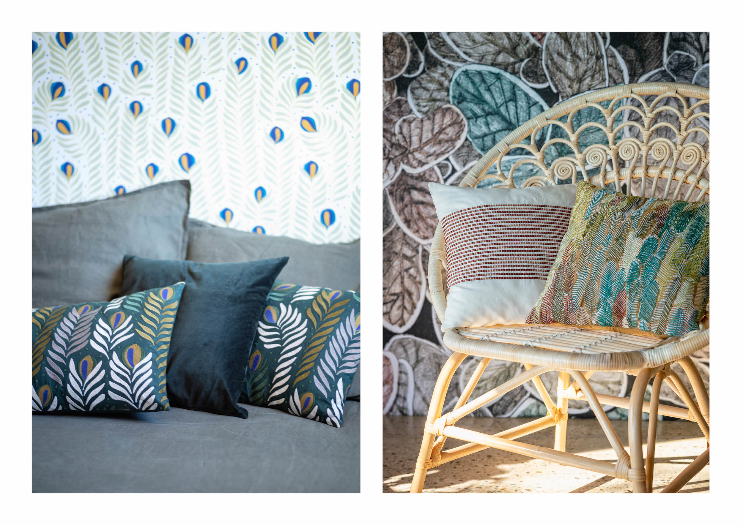 cushions with ressource pattern