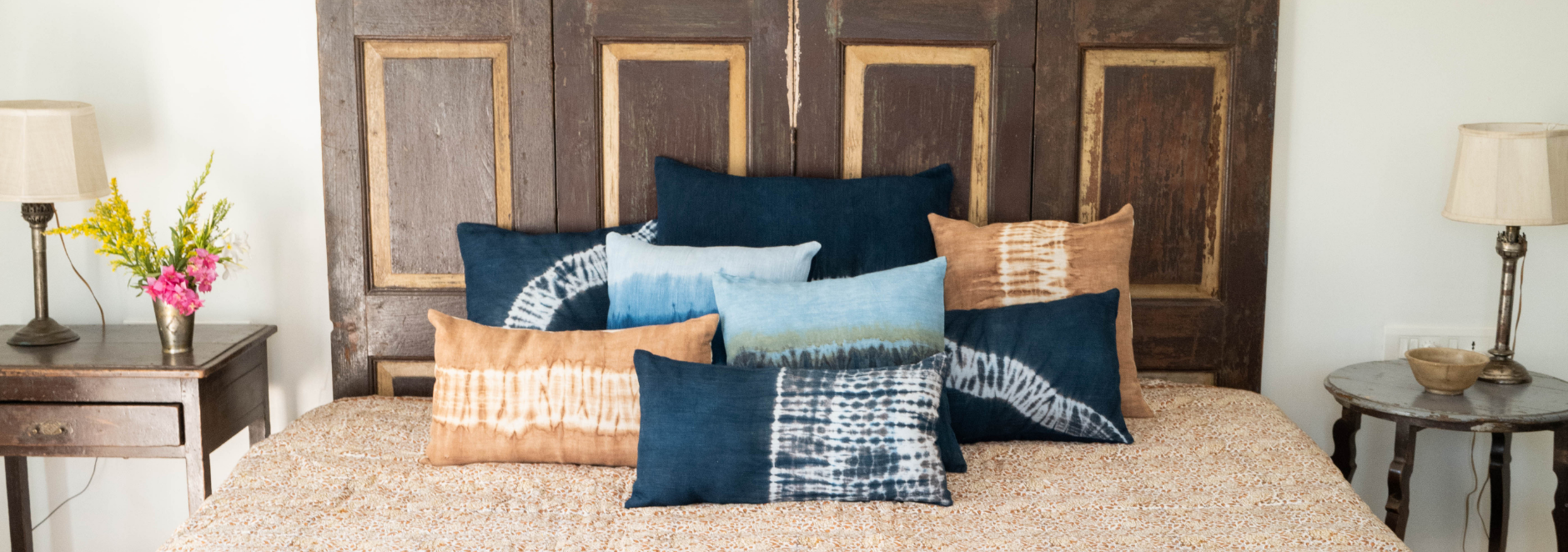 tie and dye cushions